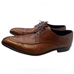 A. Testoni Basics Men’s Brown Leather Oxford Dress Shoes Size 13